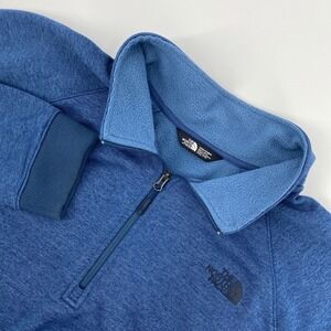 North Face Quarter 1/4 Zip Pullover Mens XXL Blue Heathered Fleece Outdoors